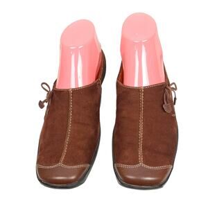 NATURALIZER Woman’s Flat Suede Slip On Mules 8.5 Preppy Academia Minimalist